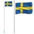 Mástil y bandera de Suecia aluminio 6,23