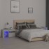 Mesitas de noche con luces LED 2 uds gris hormigón