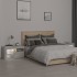 Mesitas de noche con luces LED 2 uds gris hormigón