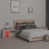 Mesitas de noche con luces LED 2 uds gris hormigón