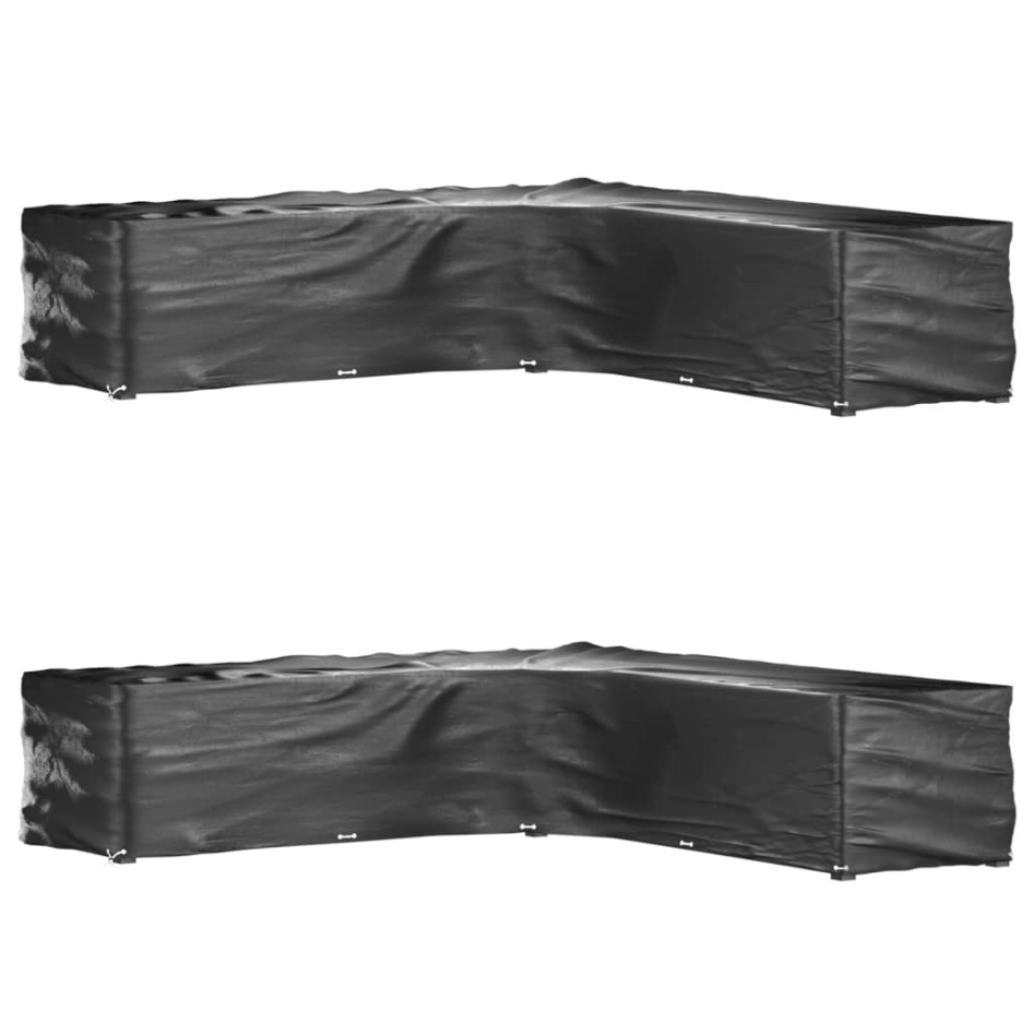 Fundas muebles jardín forma de L 2 uds 20 ojales 300x300x70