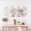 Espejo de pared ovalado con luces LED vidrio 45x100 cm