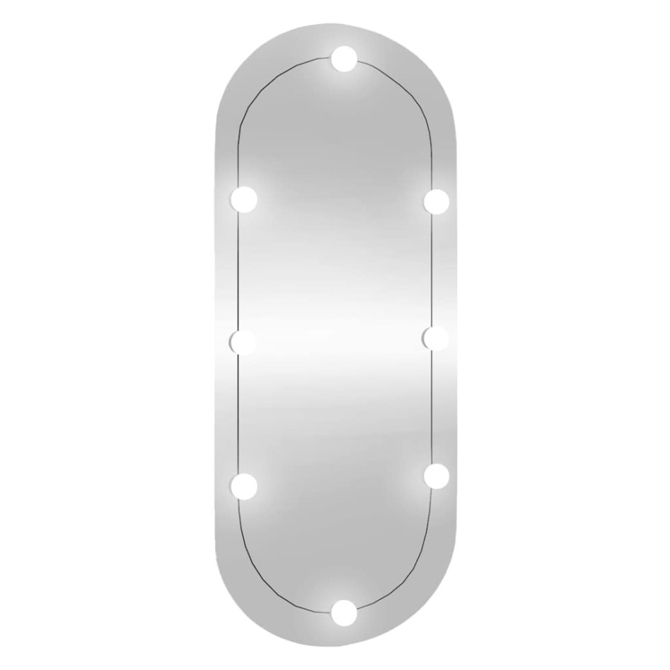 Espejo de pared ovalado con luces LED vidrio 45x100