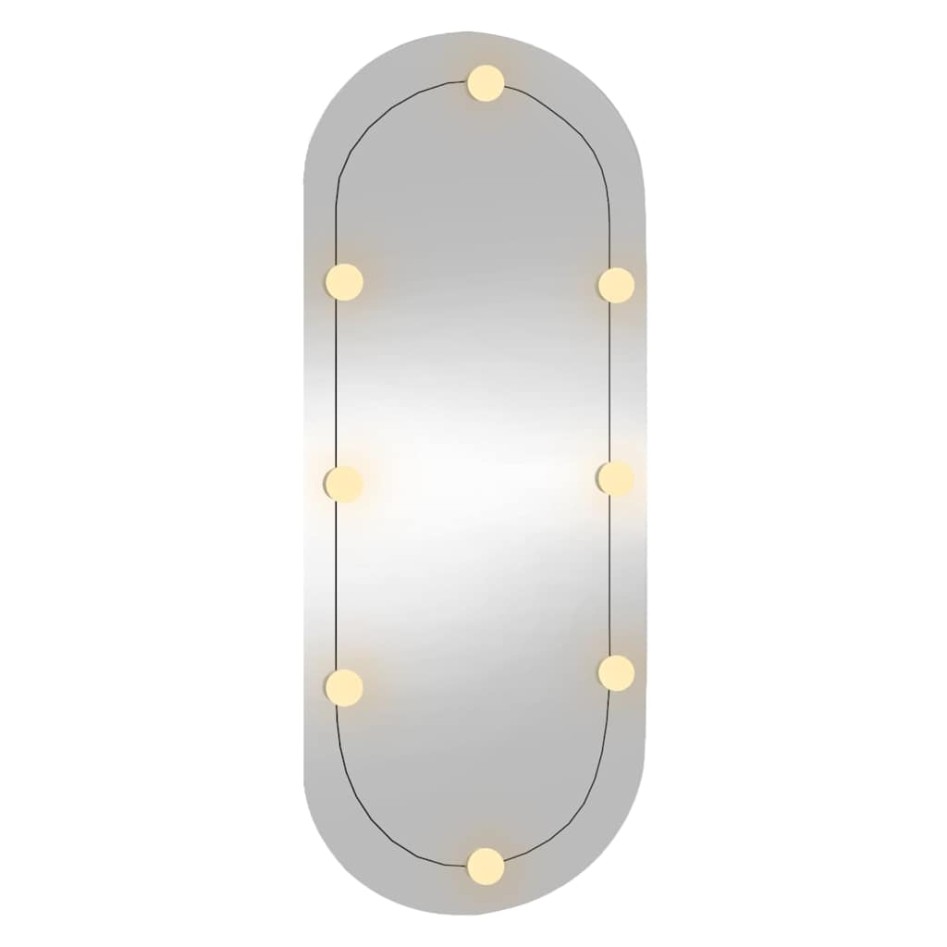 Espejo de pared ovalado con luces LED vidrio 45x100