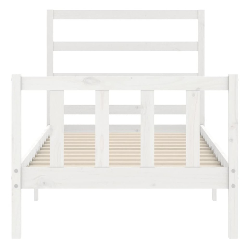 Estructura de cama sin colchón madera maciza blanca 90x190
