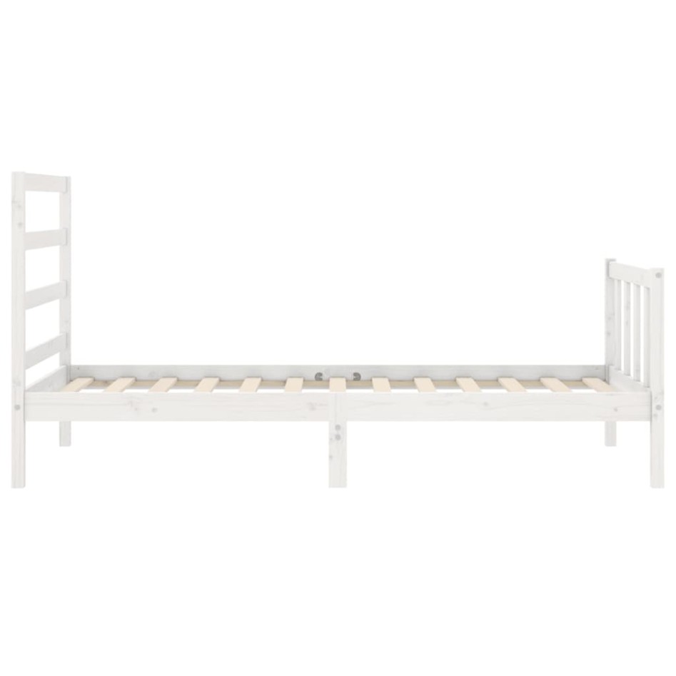 Estructura de cama sin colchón madera maciza blanca 90x190