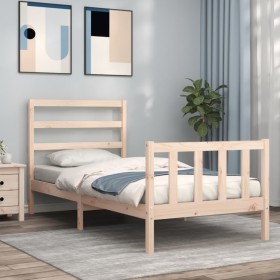 Estructura de cama sin colchón madera maciza de pino 90x200