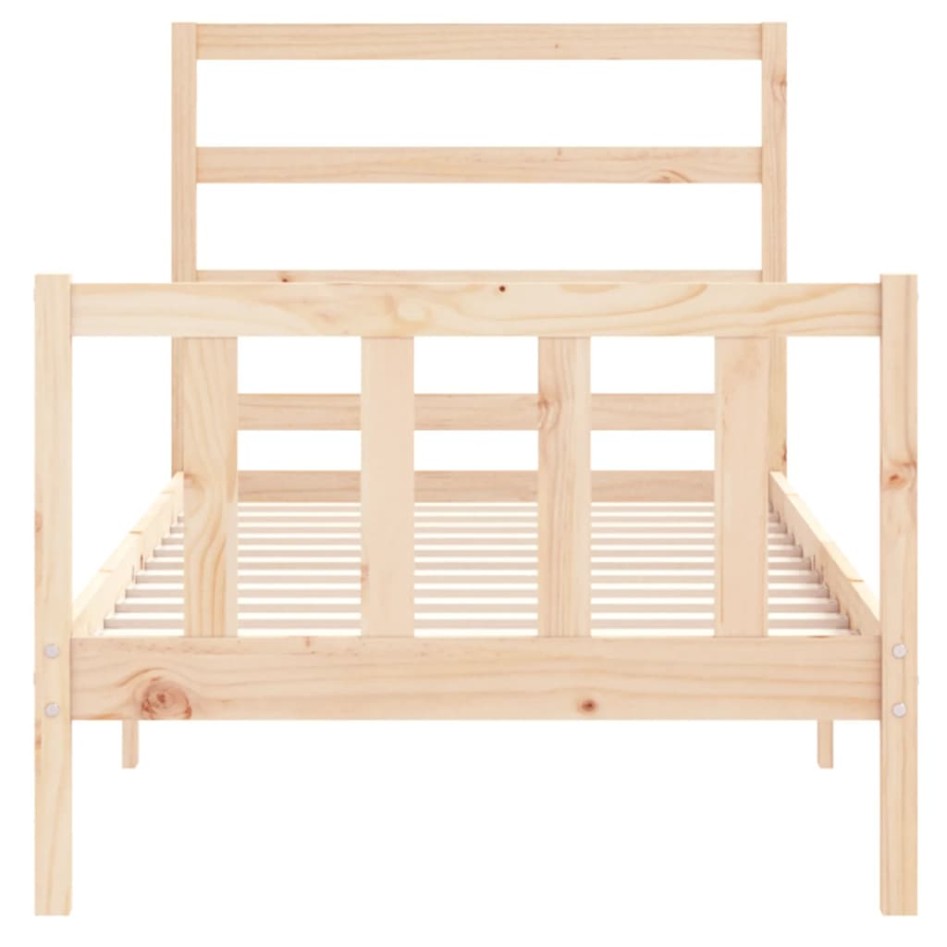 Estructura de cama sin colchón madera maciza de pino 90x200