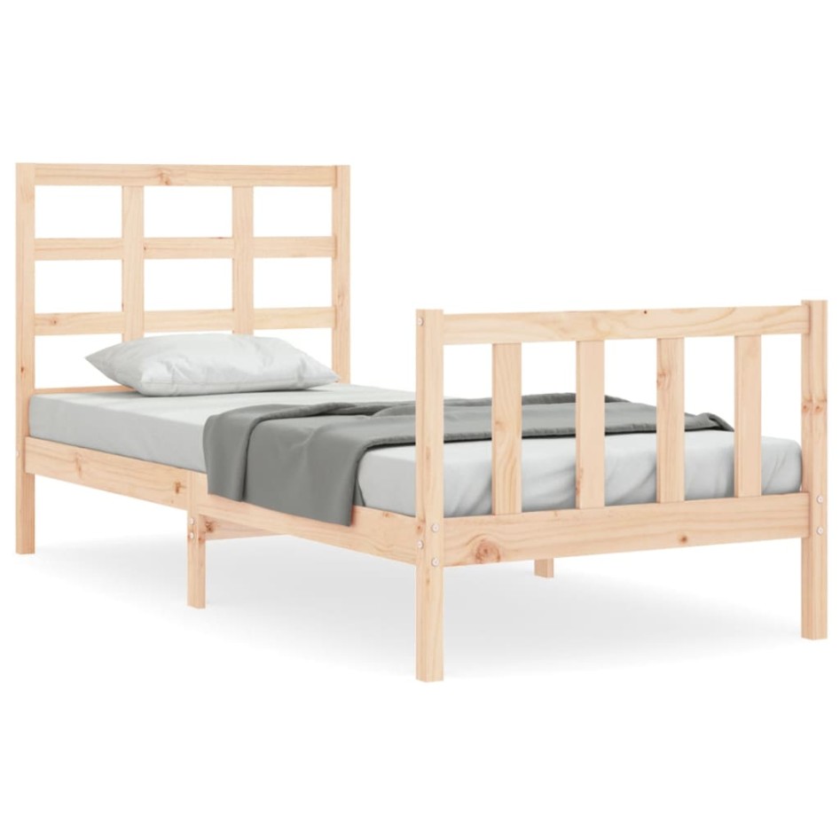 Estructura de cama sin colchón madera maciza de pino 90x200
