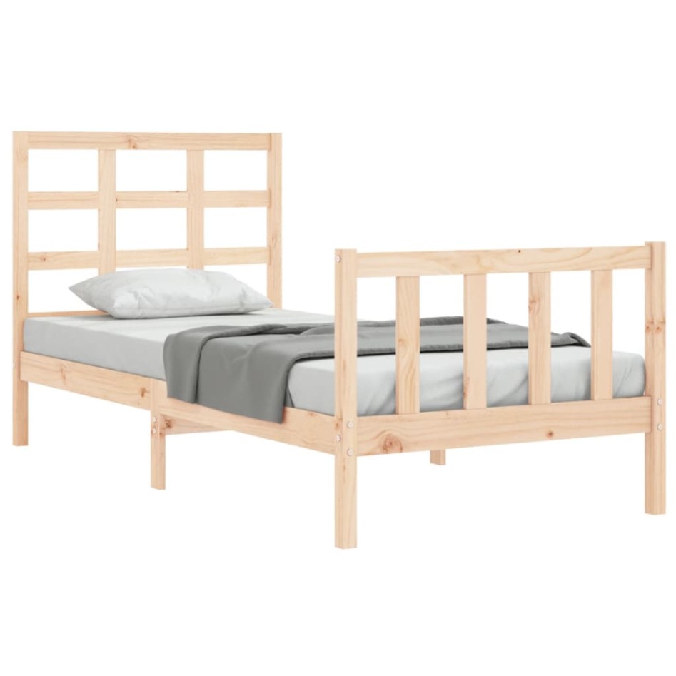 Estructura de cama sin colchón madera maciza de pino 90x200