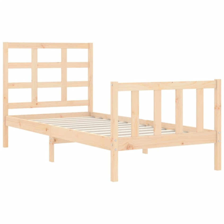 Estructura de cama sin colchón madera maciza de pino 90x200