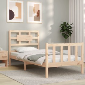 Estructura de cama sin colchón madera maciza de pino 90x200