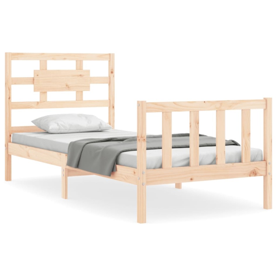 Estructura de cama sin colchón madera maciza de pino 90x200