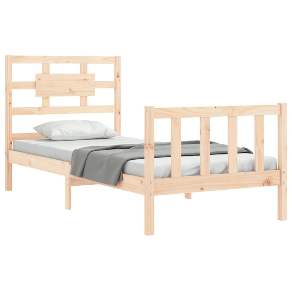 Estructura de cama sin colchón madera maciza de pino 90x200