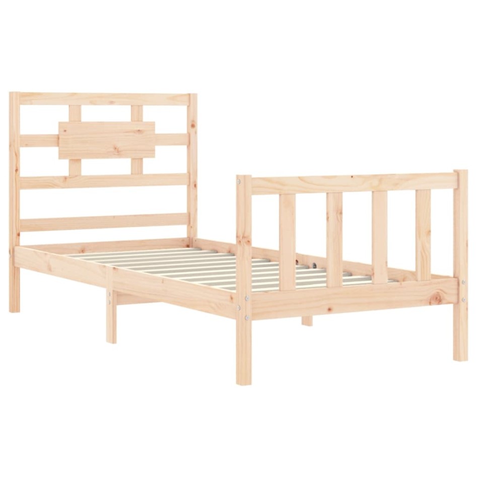 Estructura de cama sin colchón madera maciza de pino 90x200