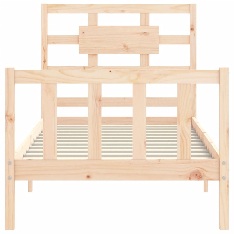 Estructura de cama sin colchón madera maciza de pino 90x200