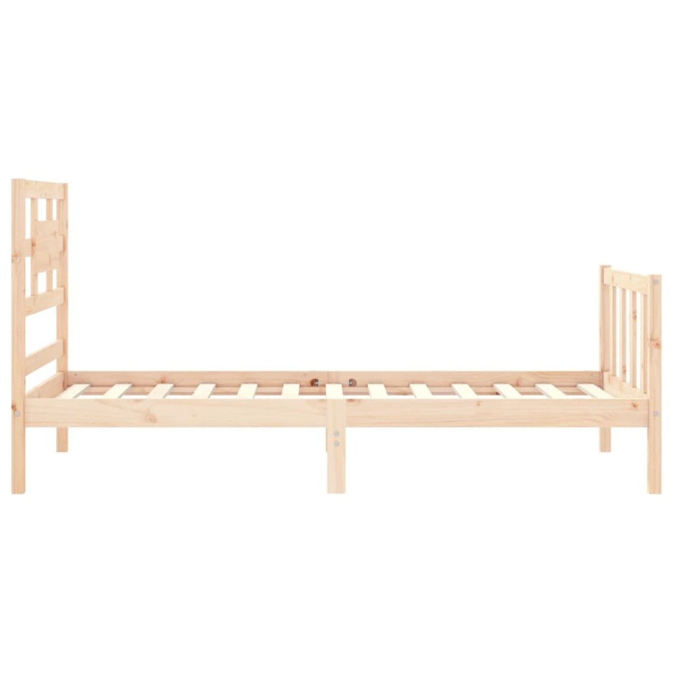 Estructura de cama sin colchón madera maciza de pino 90x200