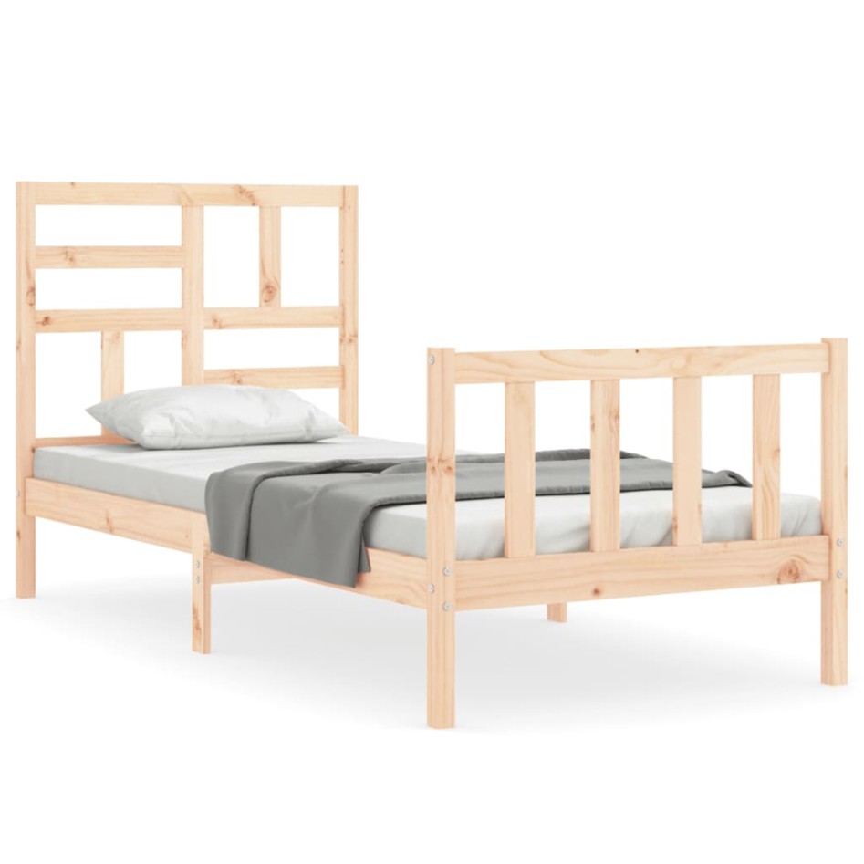 Estructura de cama sin colchón madera maciza de pino 90x200