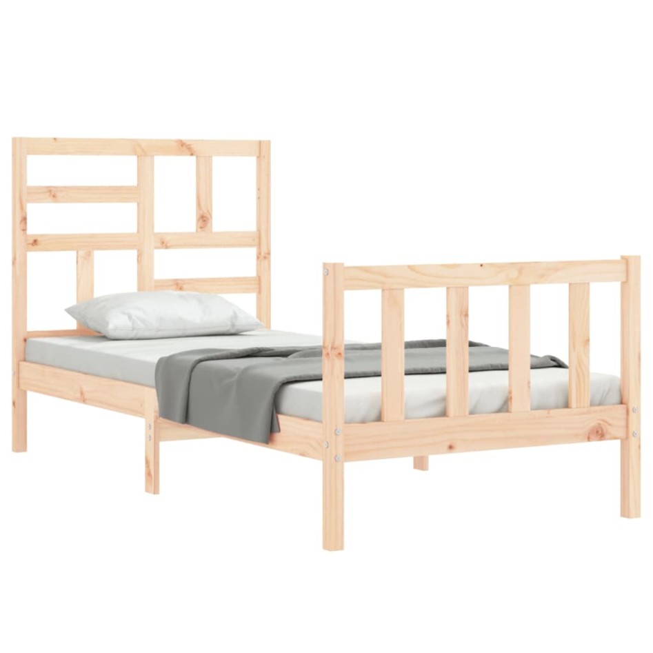 Estructura de cama sin colchón madera maciza de pino 90x200