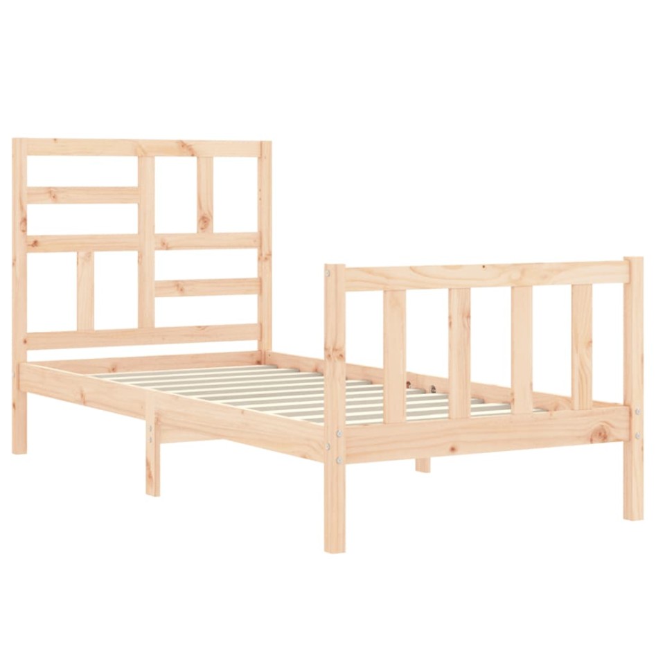 Estructura de cama sin colchón madera maciza de pino 90x200