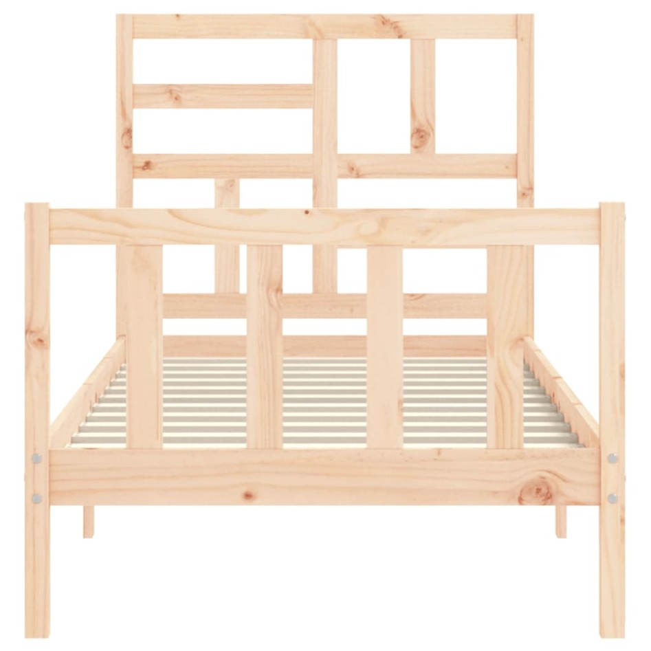 Estructura de cama sin colchón madera maciza de pino 90x200