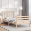 Estructura de cama con cabecero madera maciza