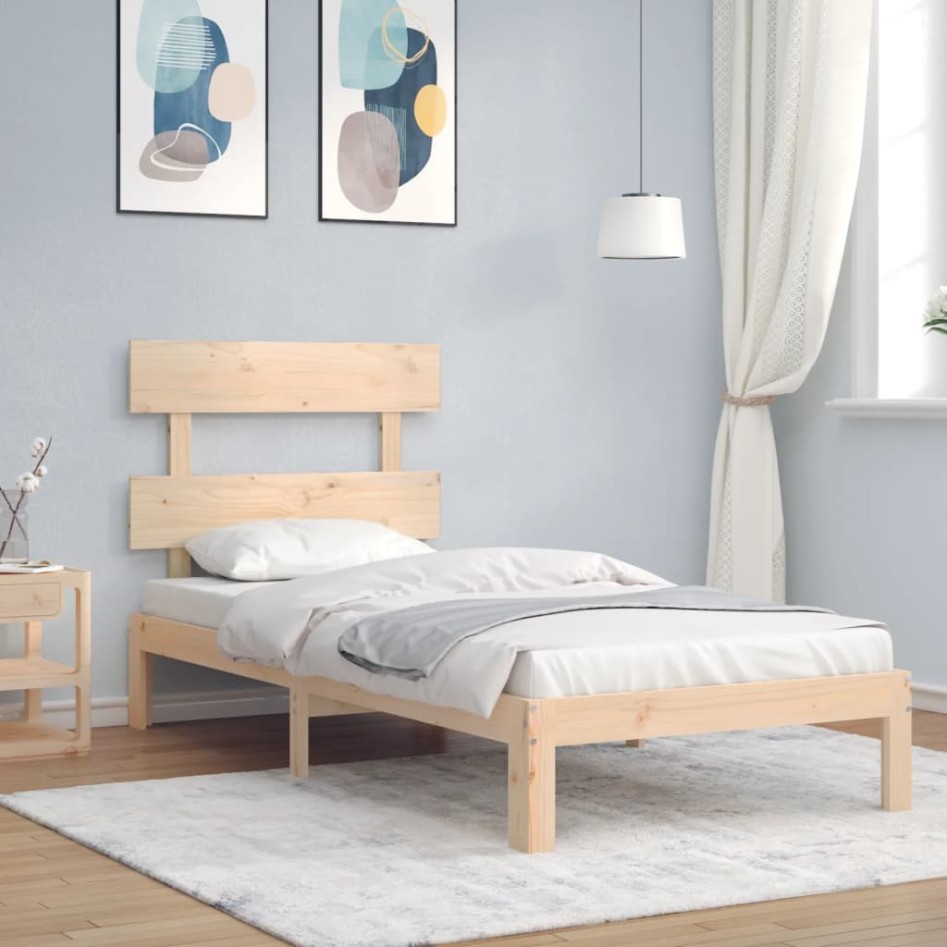 Estructura de cama con cabecero madera