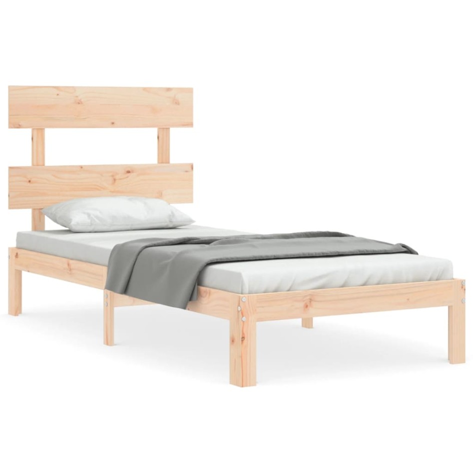 Estructura de cama con cabecero madera