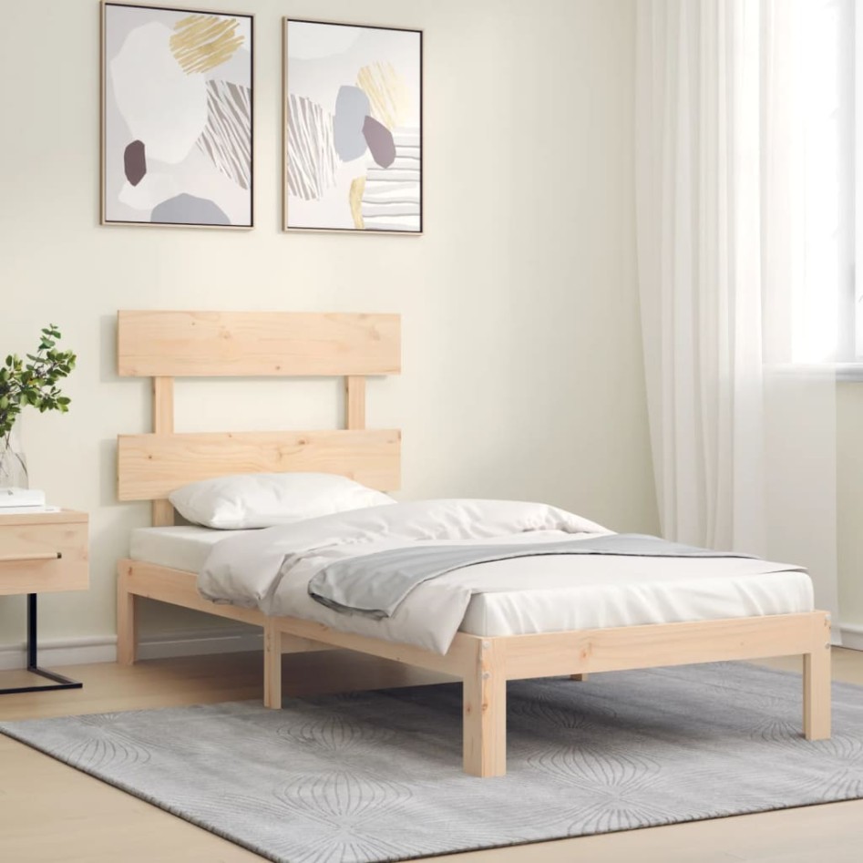 Estructura de cama con cabecero madera