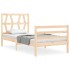 Estructura de cama con cabecero madera maciza 90x200