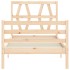 Estructura de cama con cabecero madera maciza 90x200