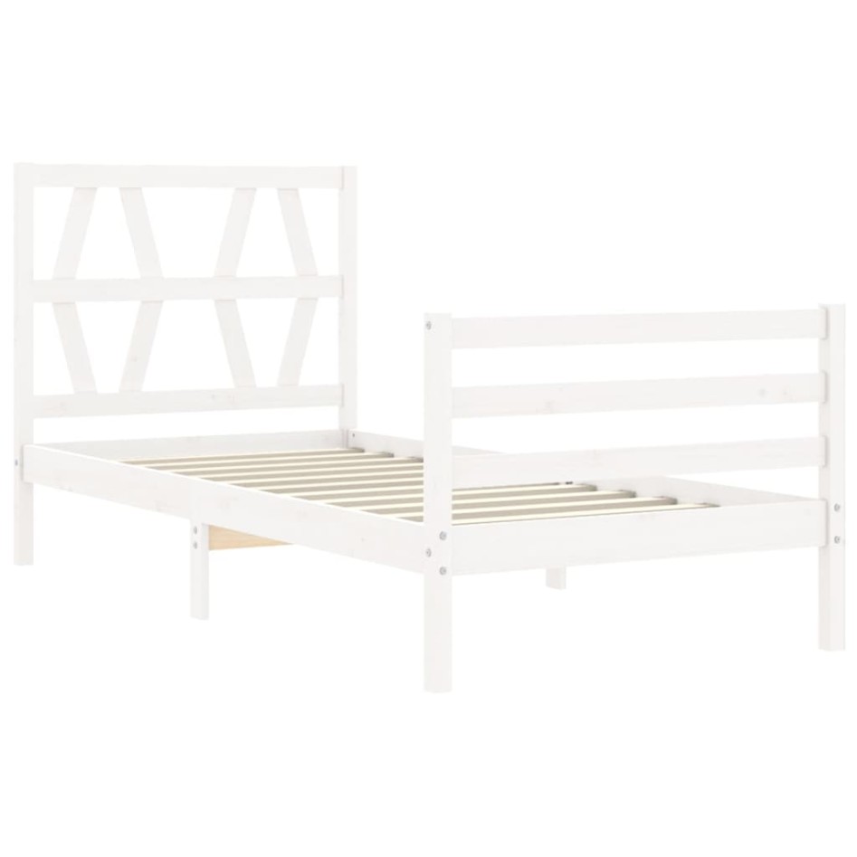 Estructura de cama con cabecero madera maciza