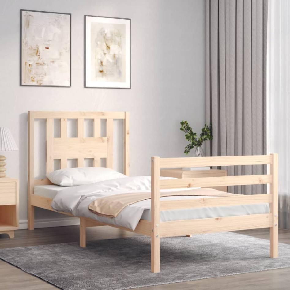 Estructura de cama con cabecero madera