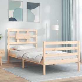 Estructura de cama con cabecero madera