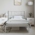Estructura cama sin colchón con cabecero metal blanco