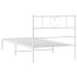 Estructura cama sin colchón con cabecero metal blanco