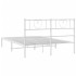 Estructura cama sin colchón con cabecero metal blanco