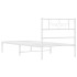 Estructura cama sin colchón con cabecero metal blanco 75x190