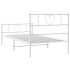 Estructura cama sin colchón con estribo metal blanco 100x190