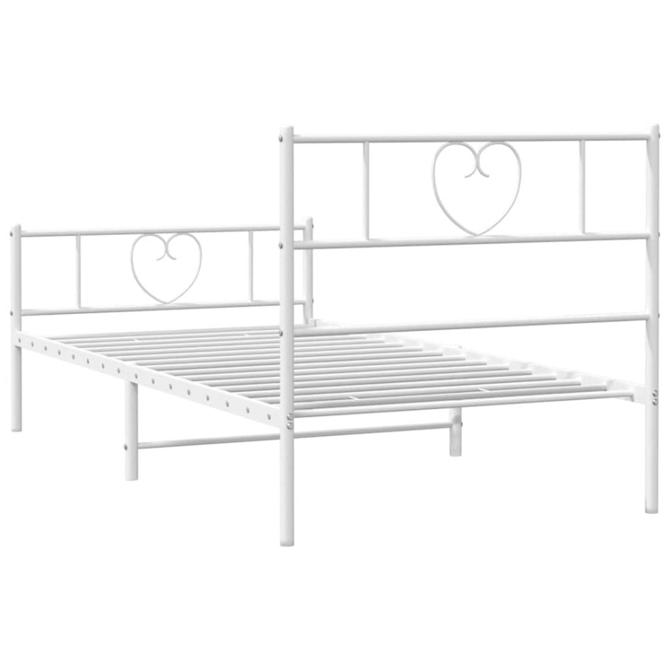 Estructura cama sin colchón con estribo metal blanco 100x190