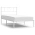 Estructura cama sin colchón con cabecero metal blanco 90x200
