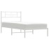 Estructura cama sin colchón con cabecero metal blanco