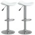 Taburete de cocina 2 uds acero cromado cuero artificial