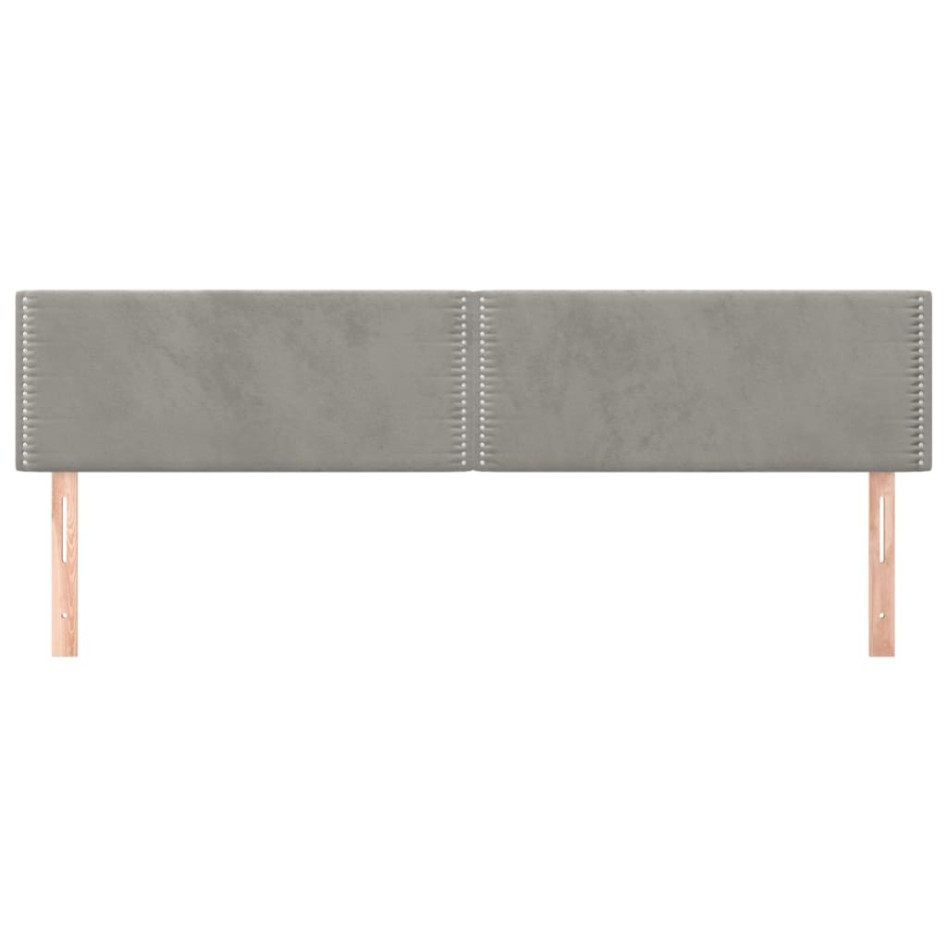 Cabeceros 2 unidades de terciopelo gris claro 80x5x78/88