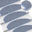 Alfombrilla autoadhesiva escalera sisal 15 uds azul 56x17x3 cm