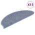 Alfombrilla autoadhesiva escalera sisal 15 uds azul 56x17x3