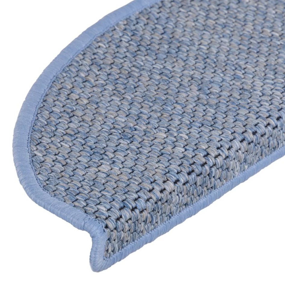 Alfombrilla autoadhesiva escalera sisal 15 uds azul 56x17x3