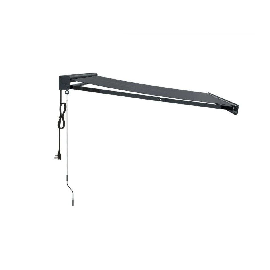 Toldo retráctil aluminio y tela gris antracita 3,5x2,5