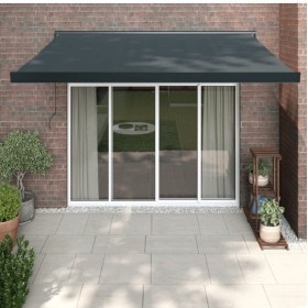 Toldo retráctil aluminio y tela gris antracita 3,5x2,5