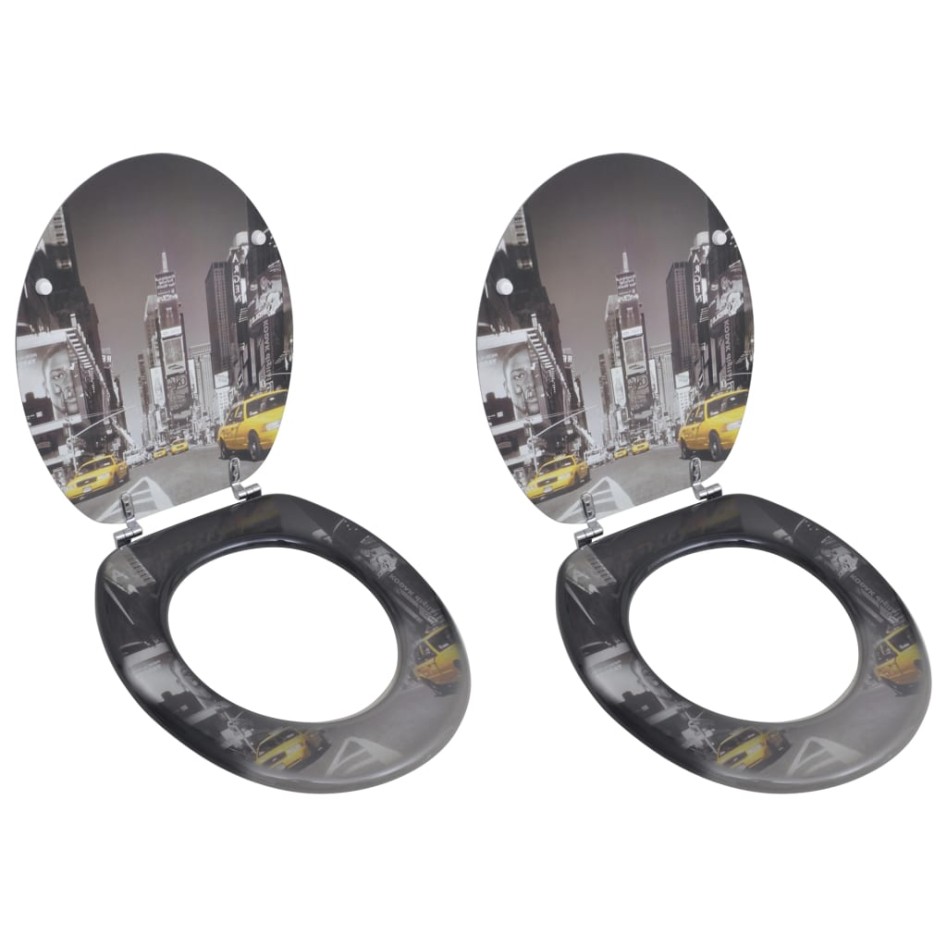 Asiento inodoro tapas 2 uds MDF Nueva